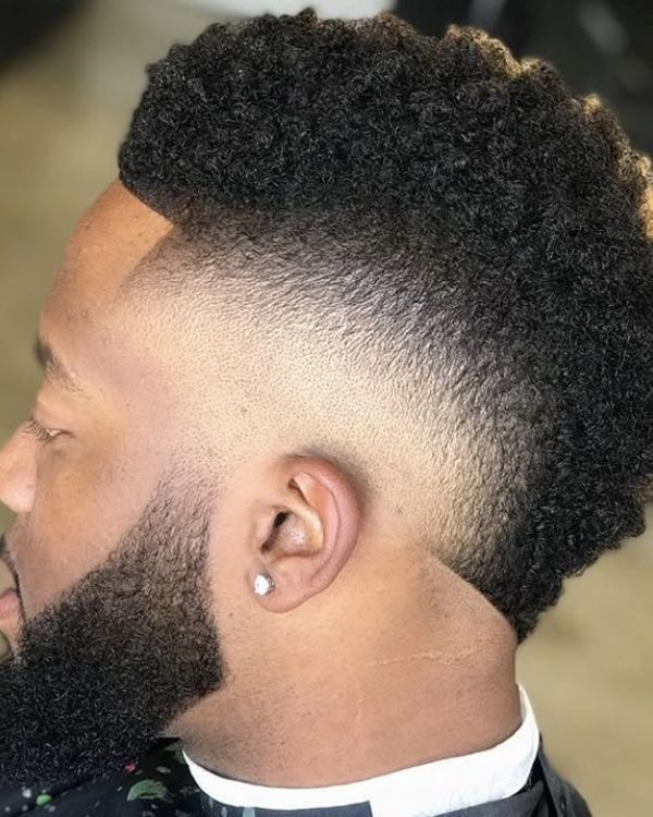 Curly Mohawk Burst Fade