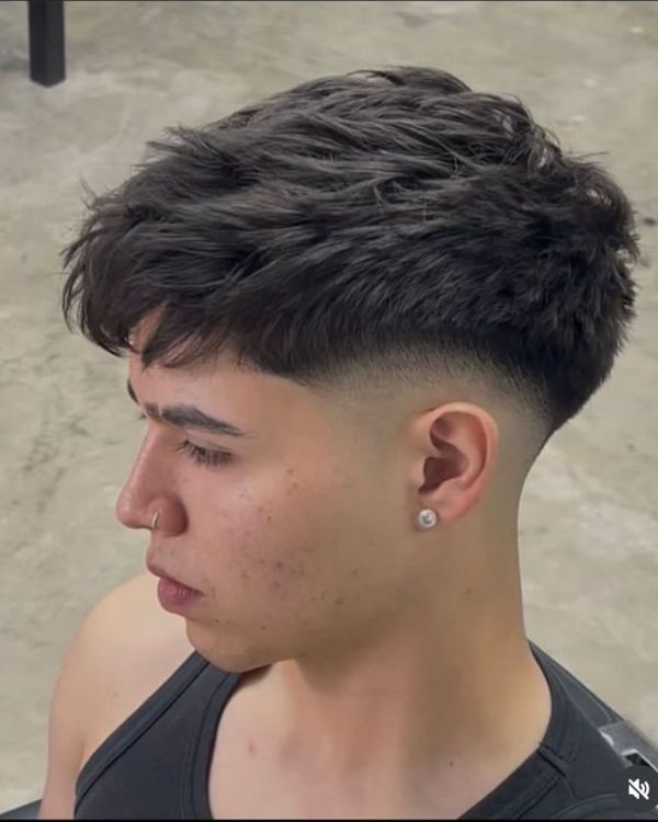 Thick Two Block with Mid Fade Haircut of Men