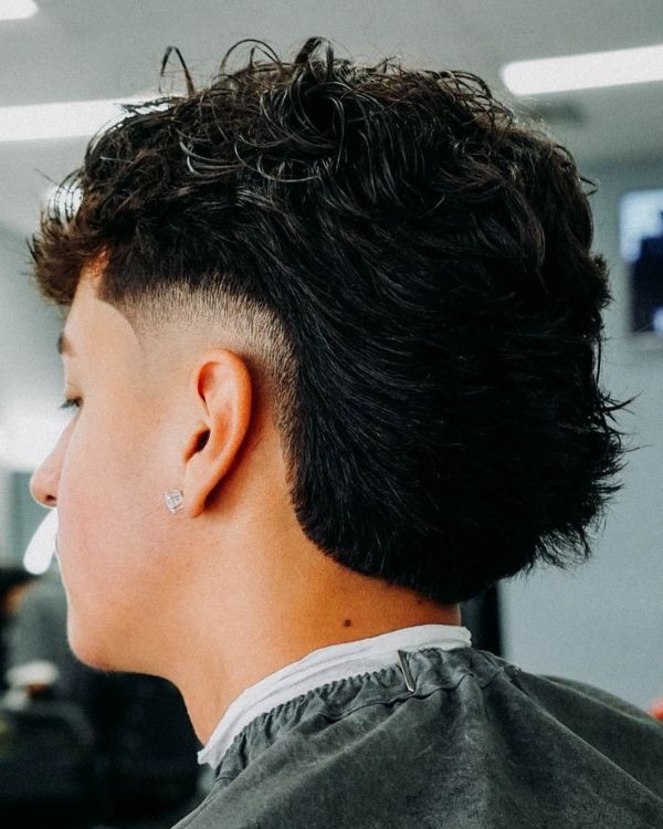 Textured Faux Hawk with Low Burst Fade
